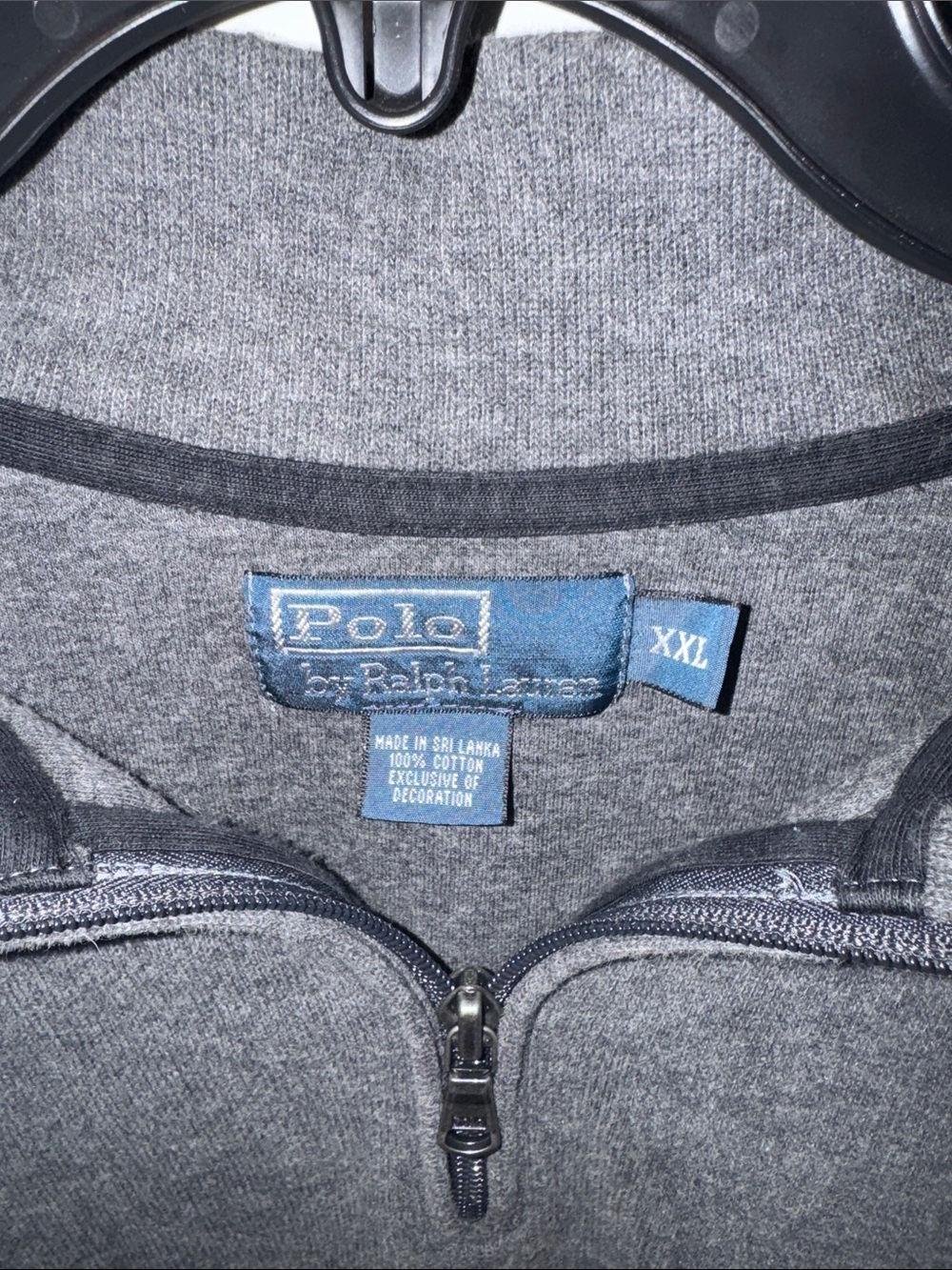 Polo Ralph Lauren Quarter Zip Pullover XXL Gray Big Pony Sweatshirt Men’s - Picture 2 of 6